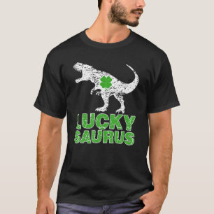 Camiseta Luckysaurus Dinosaur Shamrock St Patricks Day Boys