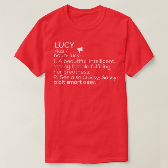 Camiseta Lucy Nombre Lucy Definición Lucy Nombre femenino L (Diseño del anverso)