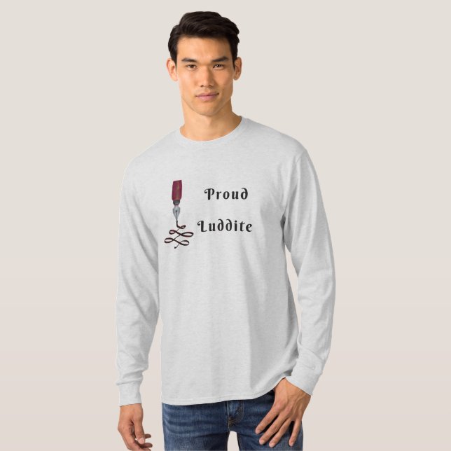 Camiseta Luddite orgulloso con la semilla de la pluma (Anverso completo)