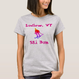 Camiseta Ludlow, VT, Rainbow Ski Bum (esquí de Vermont)