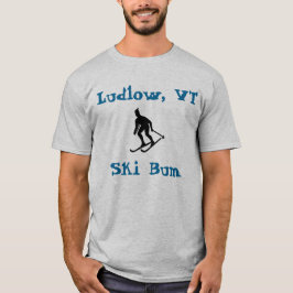 Camiseta Ludlow, VT, Ski Bum (Vermont Skiship Life)