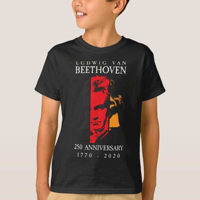 Camiseta Ludwig Van Beethoven 250 1770-2020 Music Lover Gif (Anverso)