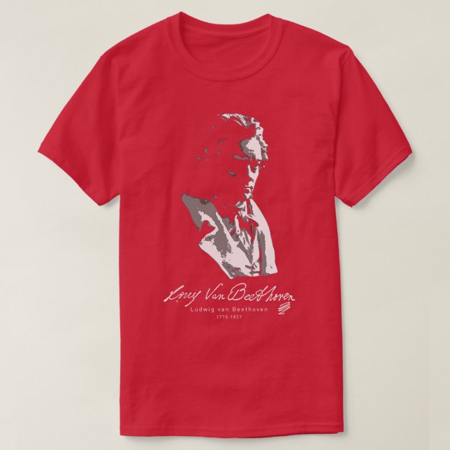 Camiseta Ludwig van Beethoven Música clásicaPiano 1 (Diseño del anverso)