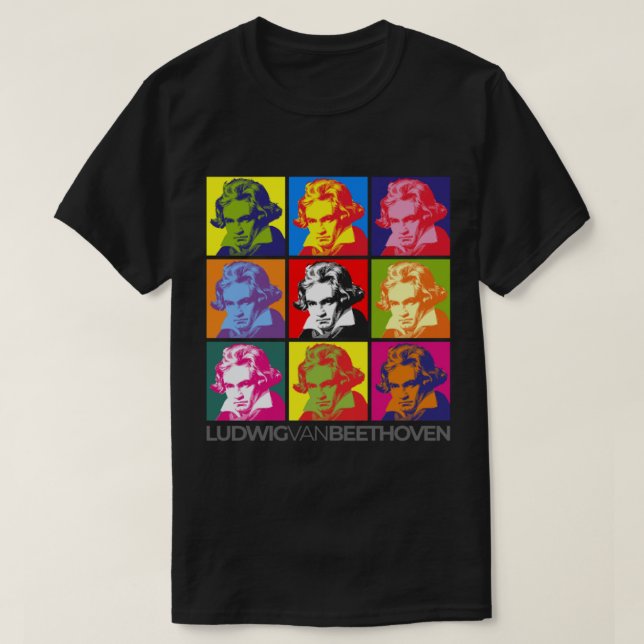 Camiseta Ludwig van Beethoven pop-art portrait poster Class (Diseño del anverso)