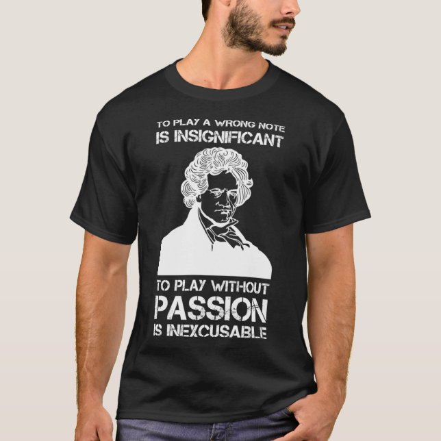 Camiseta Ludwig van Beethoven retrato Pianistas Piano Playe (Anverso)