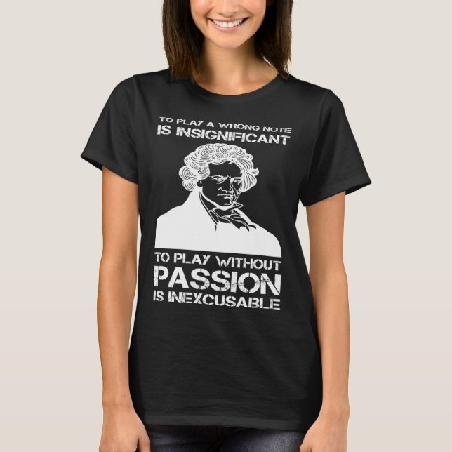 Camiseta Ludwig van Beethoven retrato Pianistas Piano Playe (Anverso)