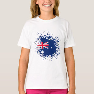 Camiseta Lugar conmemorativo de Australia, viaje con bander