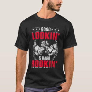 Camiseta Lugar de búsqueda y gancho duro para la luchadora 