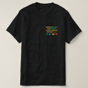 Camiseta Lugar de nacimiento Raza Tierra Libertad de polít
