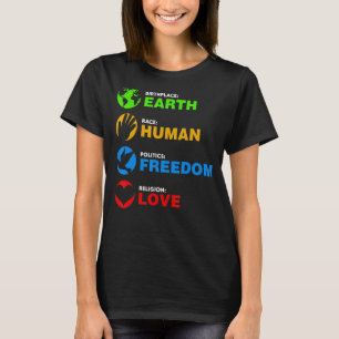 Camiseta Lugar de nacimiento Raza Tierra Libertad Humana