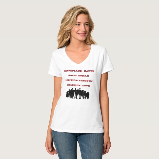 Camiseta Lugar de nacimiento:  Tierra (Anverso completo)