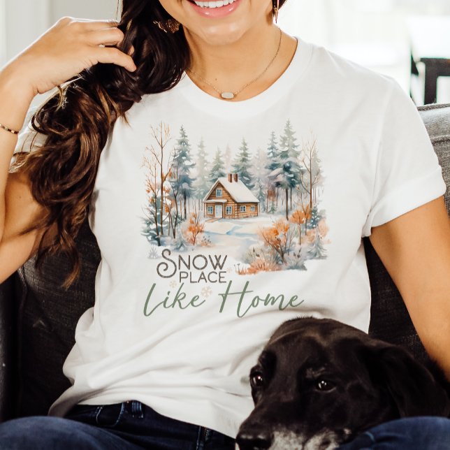 Camiseta Lugar de nieve como casa, Navidades de cabaña de m (Subido por el creador)