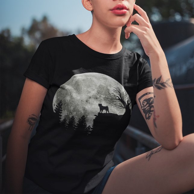 Camiseta Lugar de Pug en la Luna de Halloween (Subido por el creador)
