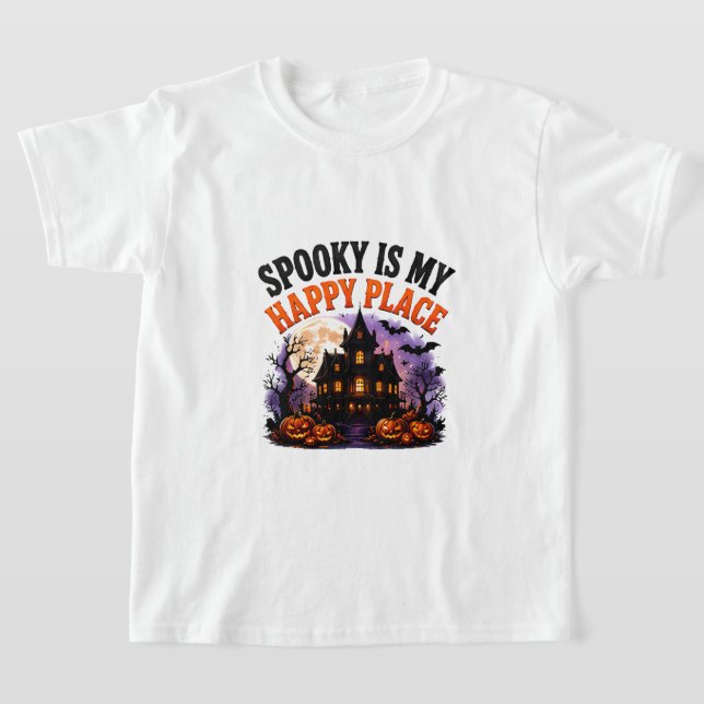 Camiseta 🎃 Lugar Feliz de Halloween Fantasma 👻 (Distribución)