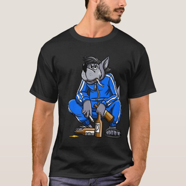 Camiseta Lugar ruso Gopnik ruso Nu Pogodi Wolf Russia (Anverso)