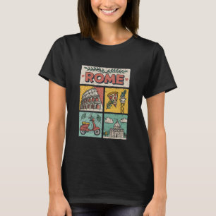 Camiseta Lugares emblemáticos de Roma Italia Arte de viaje