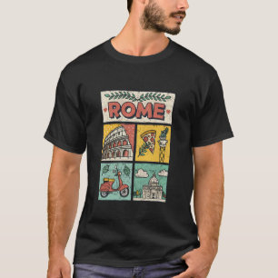 Camiseta Lugares emblemáticos de Roma Italia Arte de viaje 