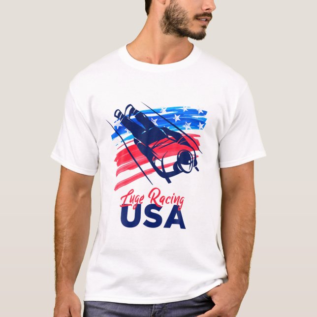 Camiseta Luge Carreras Estados Unidos Apoya al Equipo T Ban (Anverso)