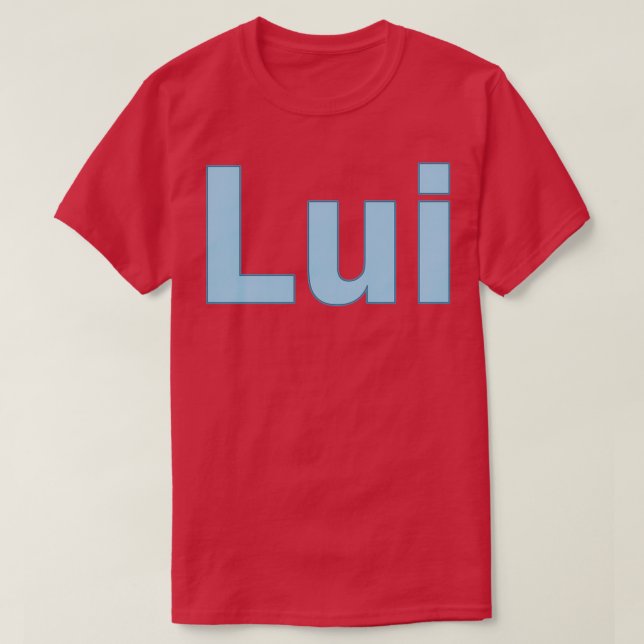 Camiseta Lui nombre azul letra personalizada (Diseño del anverso)