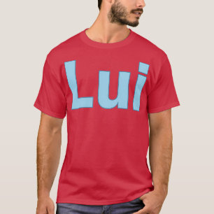 Camiseta Lui nombre azul letra personalizada