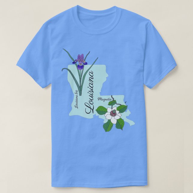 Camiseta Luisiana Flor Magnolia Iris (Diseño del anverso)