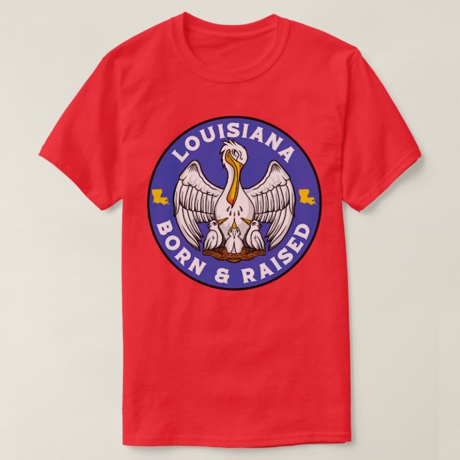 Camiseta Luisiana Nacida elevó la bandera del estado de Lou (Diseño del anverso)
