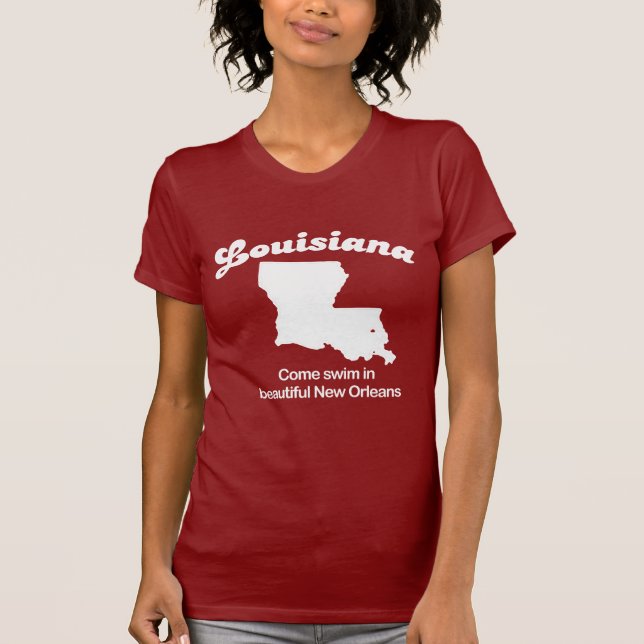 Camiseta Luisiana - nadada venida New Orleans hermosa (Anverso)