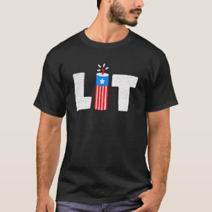Camiseta Luit Firecracker Jul 4 Bandera Estadounidense Patr