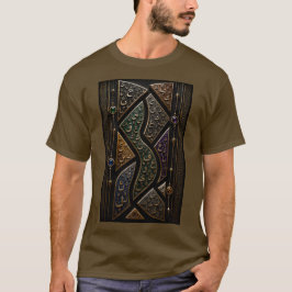 Camiseta Lujo Mosaico Abstracto de Letras Árabes en 3D