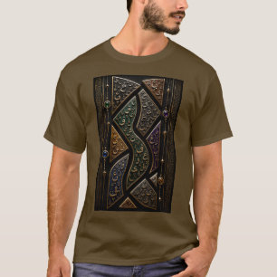 Camiseta Lujo Mosaico Abstracto de Letras Árabes en 3D