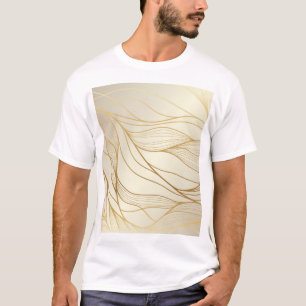 Camiseta Lujosas Olas Doradas: Diseño de Vintage Premium