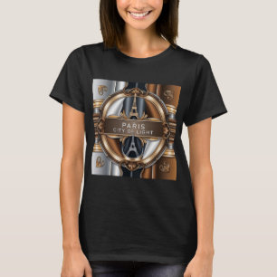 Camiseta Lujoso diseño metálico - Arte de la Torre Eiffel d