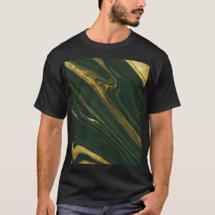 Camiseta Lujoso Onyx Verde: Mármol Dorado.