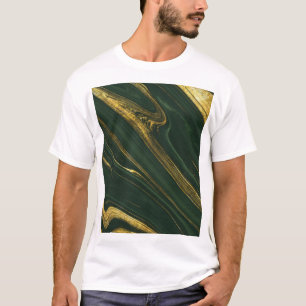 Camiseta Lujoso Onyx Verde: Mármol Dorado.