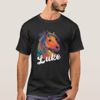 LUKE Nombre de niño lindo con un hermoso caballo