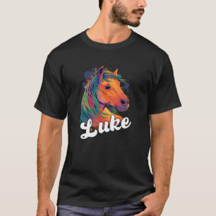 Camiseta LUKE Nombre de niño lindo con un hermoso caballo