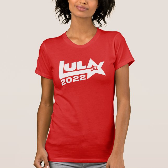 Camiseta Lula 2022 13 PT eleições presidenciais Brasil 2022 (Anverso)
