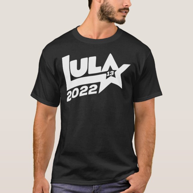 Camiseta Lula 2022 13 PT eleições presidenciais Brasil 2022 (Anverso)