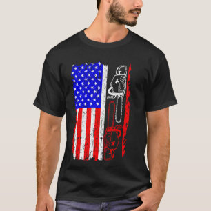 Camiseta Lumberjack de bandera estadounidense Chainsaw Lumb