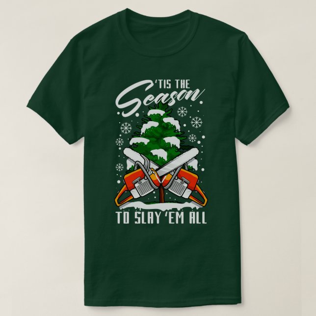 Camiseta Lumberjack Funny Chop Wood Navidades (Diseño del anverso)