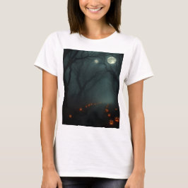 Camiseta luminosa del bosque embrujado y aterrador