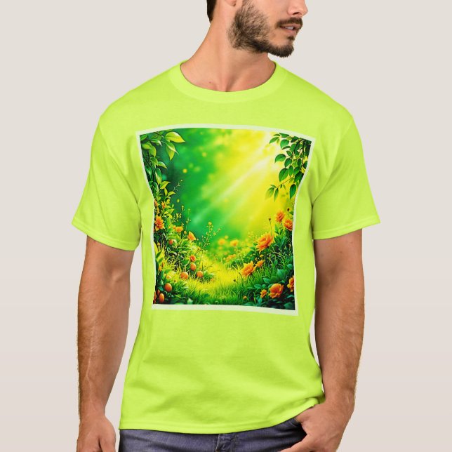 Camiseta Luminosa escena de luz solar en los jardines (Anverso)