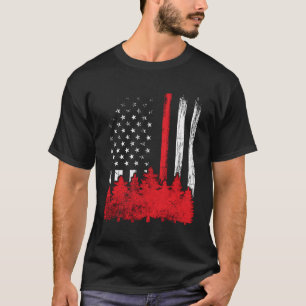 Camiseta Luminosa Línea Roja Bandera Estadounidense Bombard