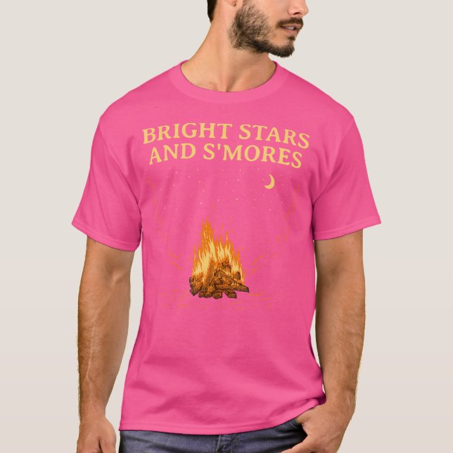 Camiseta Luminosas Estrellas Y Amigos De Camping De S'Mores (Anverso)