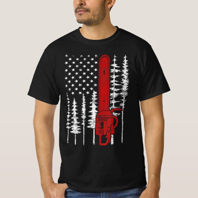 Camiseta Luminoso bombero de leña de la línea roja de Chain (Anverso)