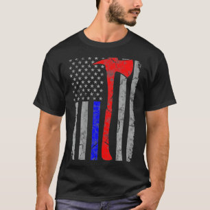 Camiseta Luminoso buque de guerra de la policía con bandera
