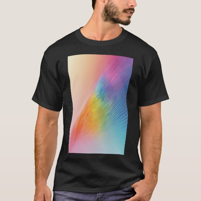 Camiseta Luminoso flujo arcoiris: una onda pastel abstracta (Anverso)