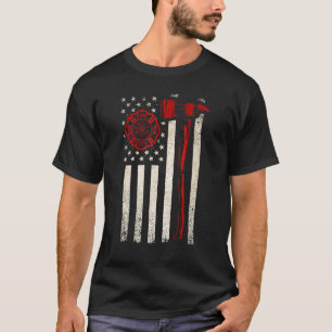 Camiseta Luminoso rojo hacha bandera estadounidense patriot