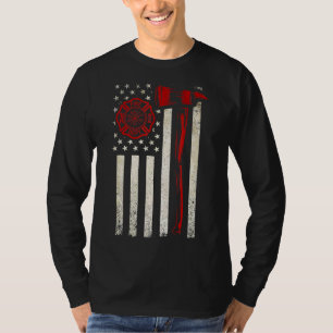 Camiseta Luminoso rojo hacha estadounidense bandera patriot