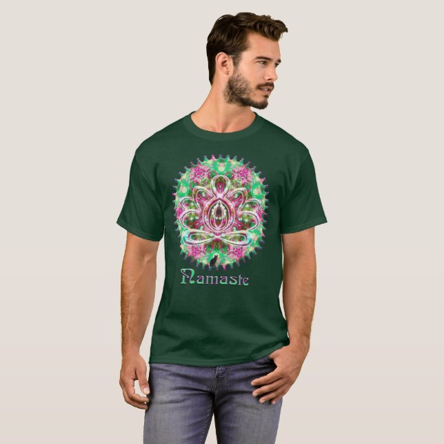 Camiseta Luminoso Zen Lotus Namaste (Anverso completo)